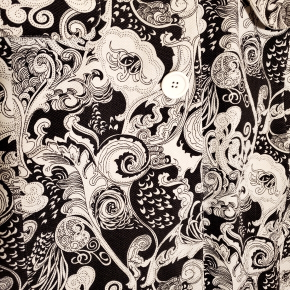 Deane & white- Small- black and white paisley patterned trench coat - Picture 5 of 14